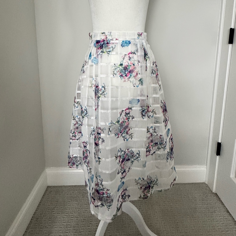 Floral White Skirt